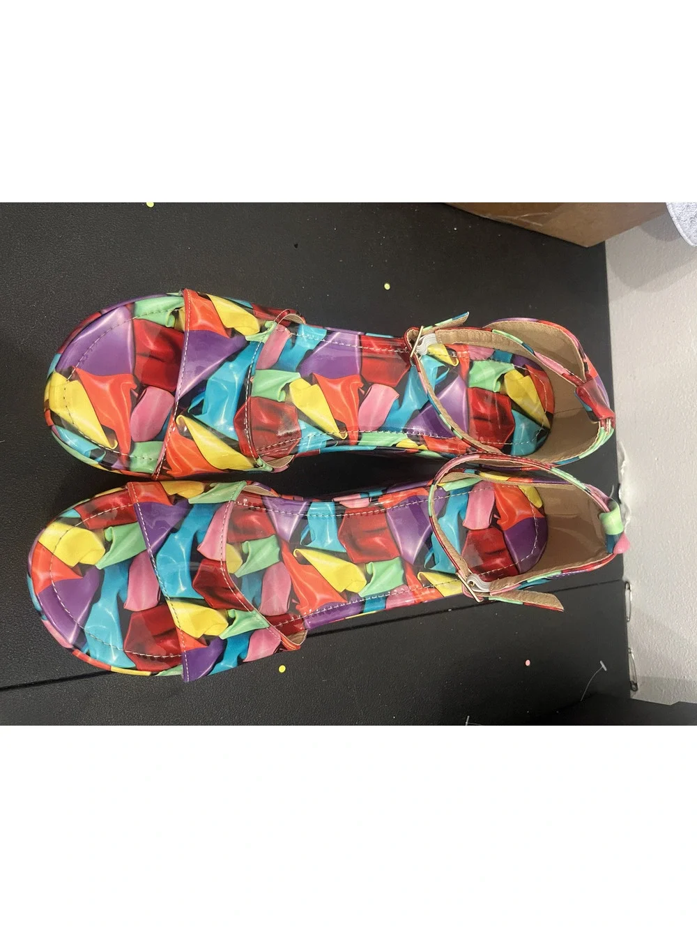 Colorful Multicolor Platform Wedge Sandals